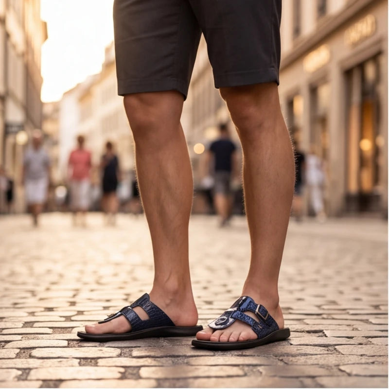 Lariva Leather Sandals - Blue - genuine leather - Brondals - Image 5