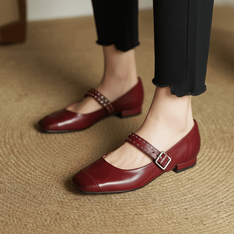 Zapatos Mary Janes de cuero genuino Constella