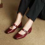 Zapatos Mary Janes de cuero genuino Constella