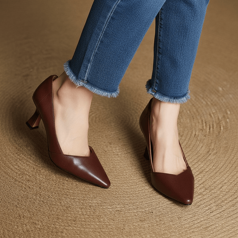 Tacones de cuero genuino Veyra