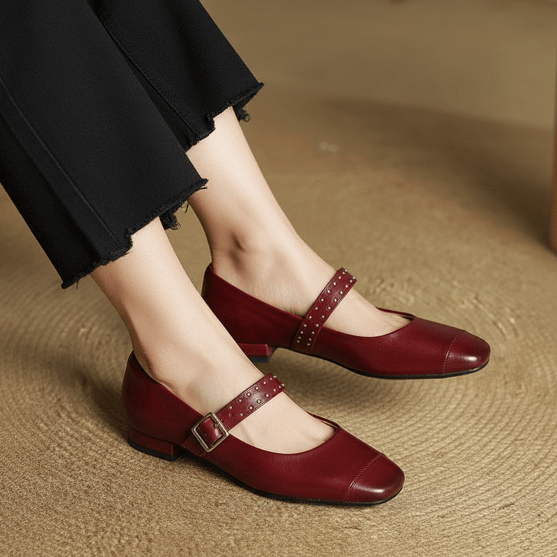 Zapatos Mary Janes de cuero genuino Constella