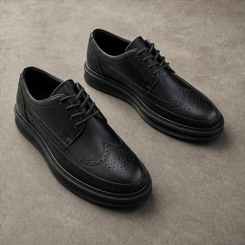 Grantham Brogue Sneakers - Black - chunky sole - Brondals - Image 6