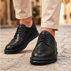 Grantham Brogue Sneakers - Black - leather sneakers - Brondals - Image 4