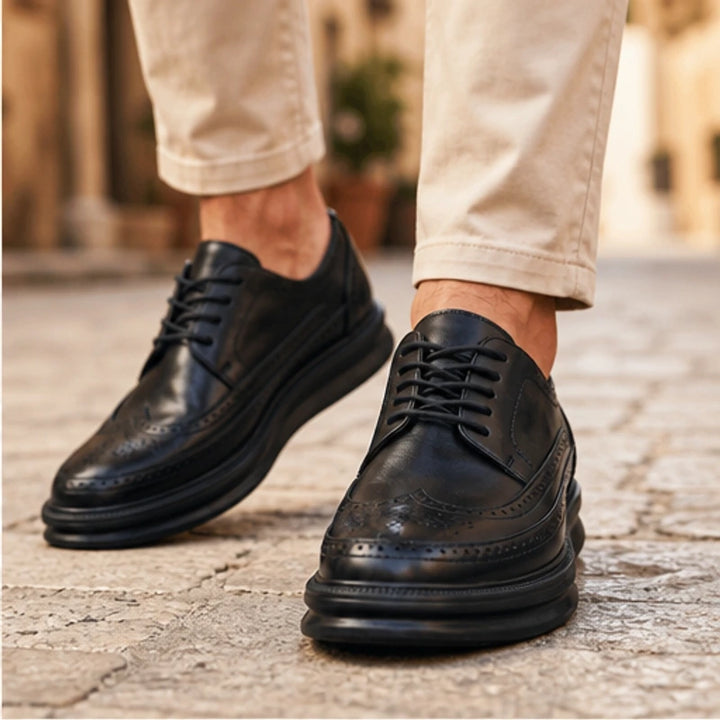 Grantham Brogue Sneakers - Black - leather sneakers - Brondals - Image 4