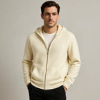 Sudadera con capucha y cremallera de cachemira Novaro