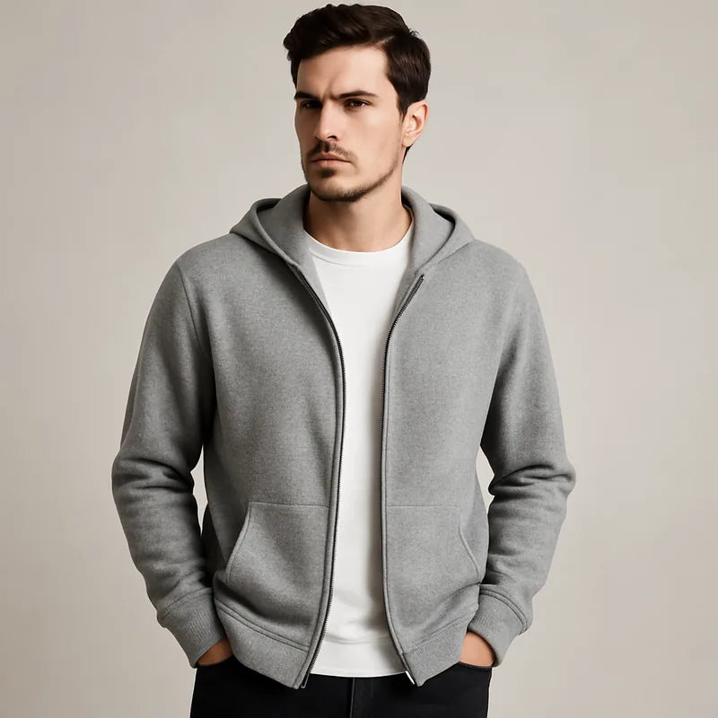 Sudadera con capucha y cremallera de cachemira Novaro