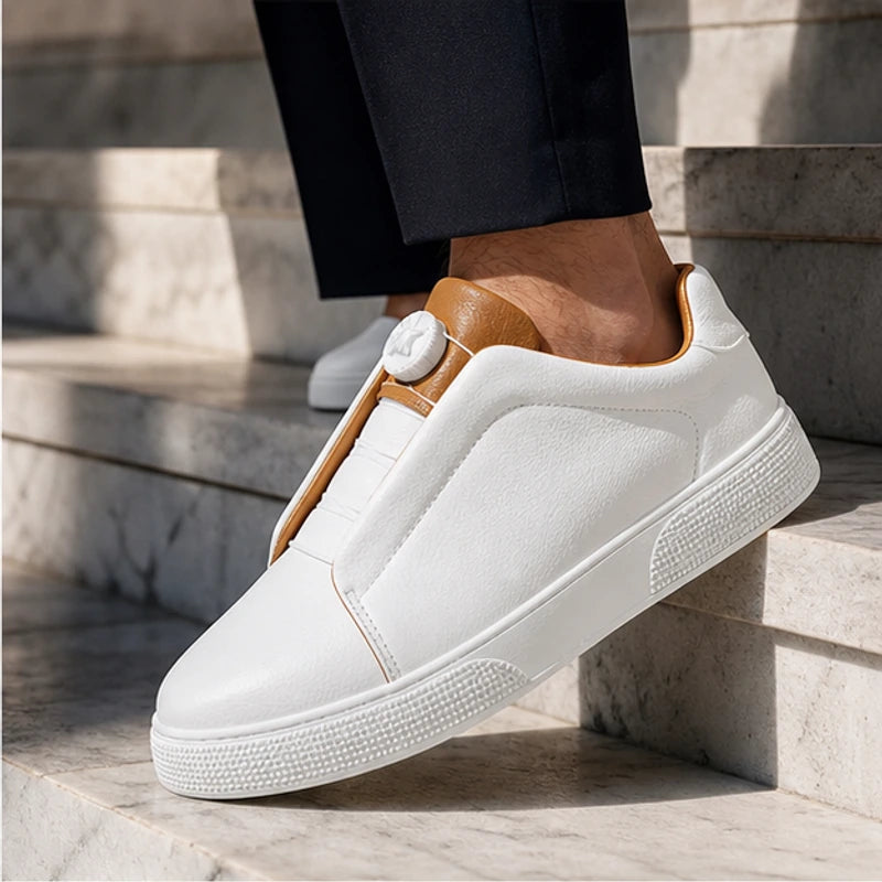 Jenson Leather Sneakers - White - rotary lace - Brondals - Image 5