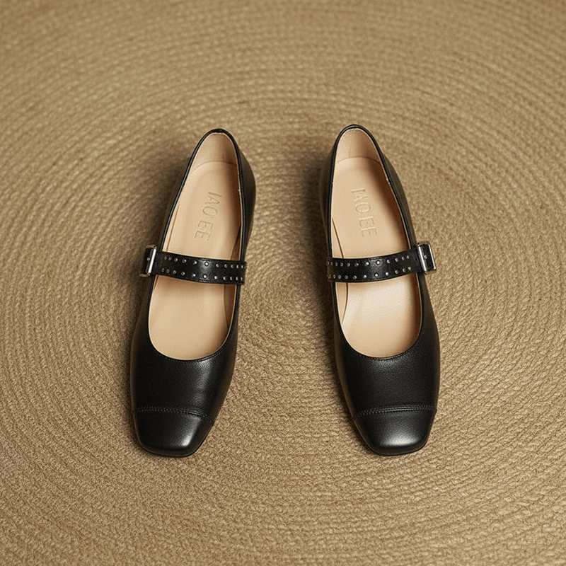 Zapatos Mary Janes de cuero genuino Constella