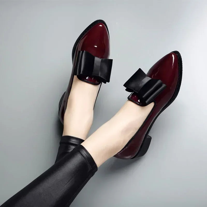 Mocasín de lazo de cuero patentado Milano
