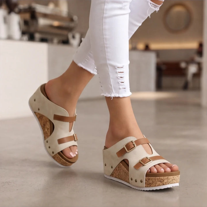 Mellina Platform Sandals - Beige - platform sandals - Brondals - Image 3