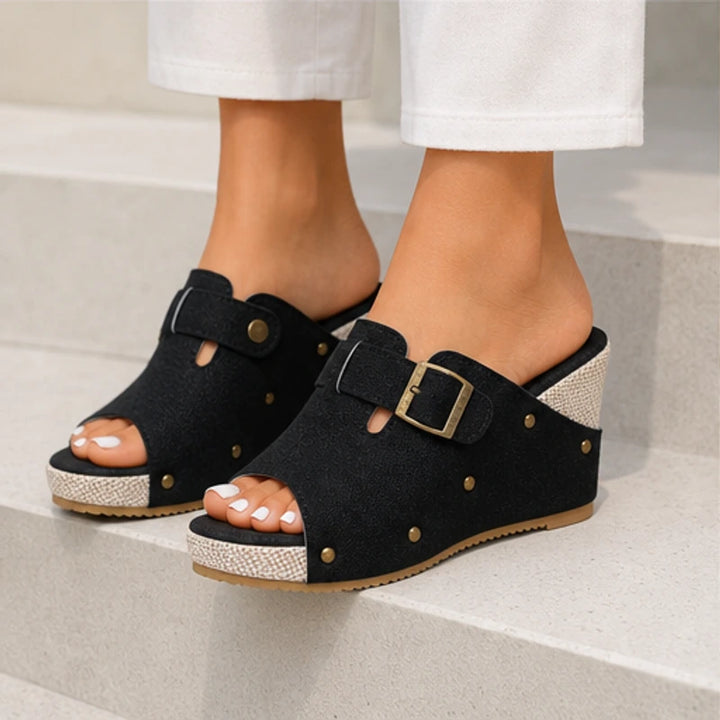 Minora Platform Sandals - Black - Sandals - Brondals - Image 1