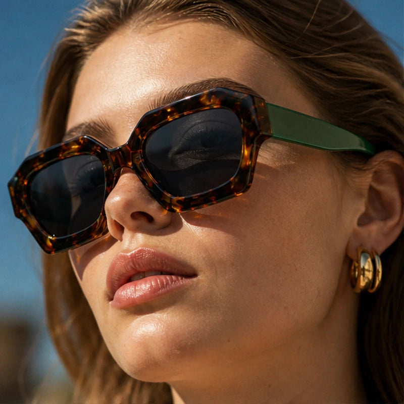 Vernda Tortoise Shades - Leopard Green - sunglasses - Brondals - Image 2
