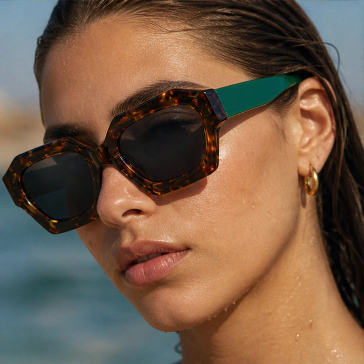 Vernda Tortoise Shades - Leopard Green - womens sunglasses - Brondals - Image 4