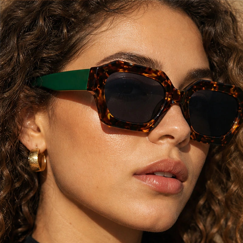 Vernda Tortoise Shades - Leopard Green - oversized sunglasses - Brondals - Image 5