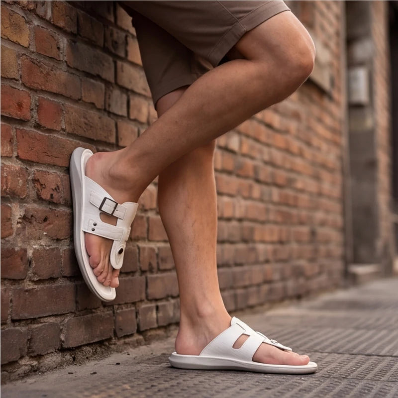 Lariva Leather Sandals - White - buckle sandals - Brondals - Image 7