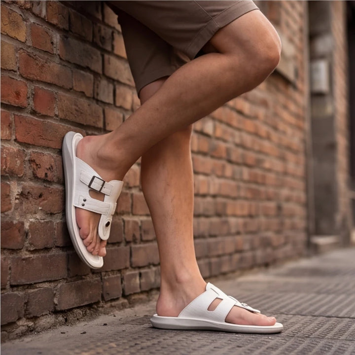 Lariva Leather Sandals - White - buckle sandals - Brondals - Image 7