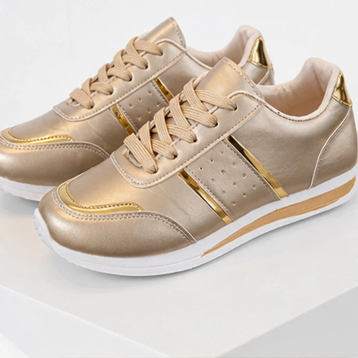 Nova Metallic Comfort Sneaker - Light Gold - vegan leather - Brondals - Image 5
