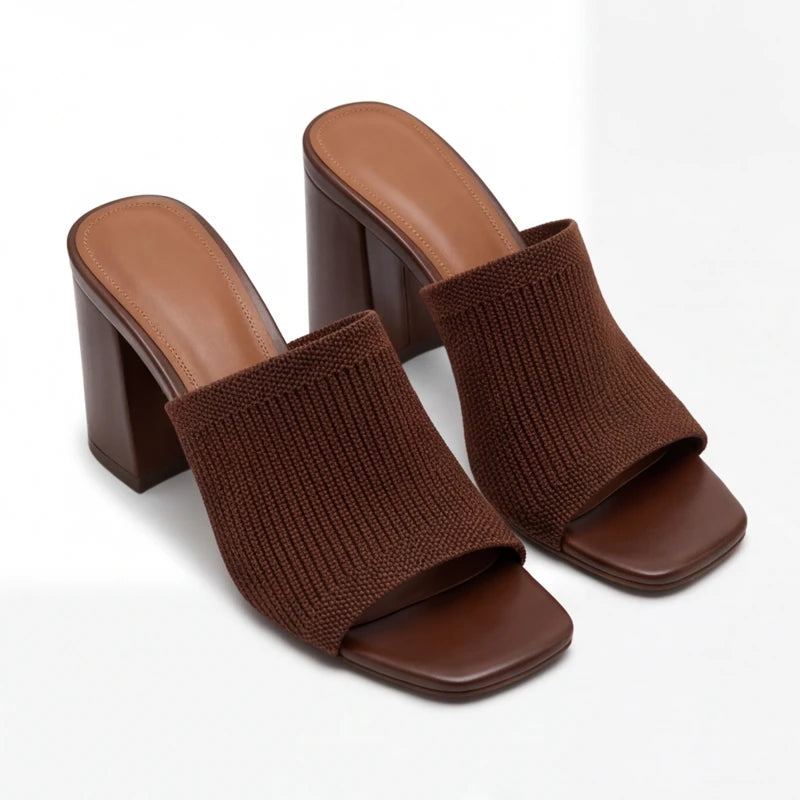 Selano Block Heel Sandals - Brown - block heel - Brondals - Image 3
