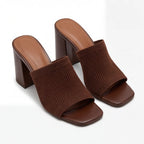 Selano Block Heel Sandals - Brown - block heel - Brondals - Image 3
