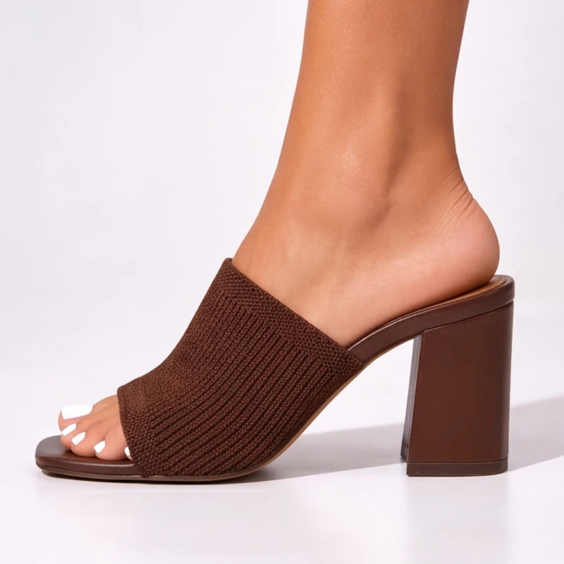 Selano Block Heel Sandals - Brown - women's sandals - Brondals - Image 2