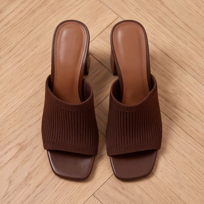 Selano Block Heel Sandals - Brown - cushioned sandals - Brondals - Image 5
