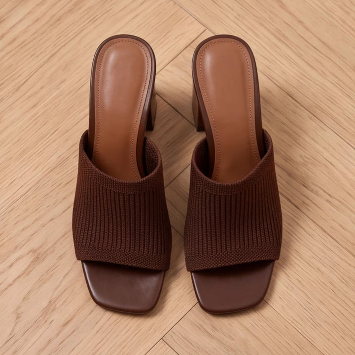 Selano Block Heel Sandals - Brown - cushioned sandals - Brondals - Image 5