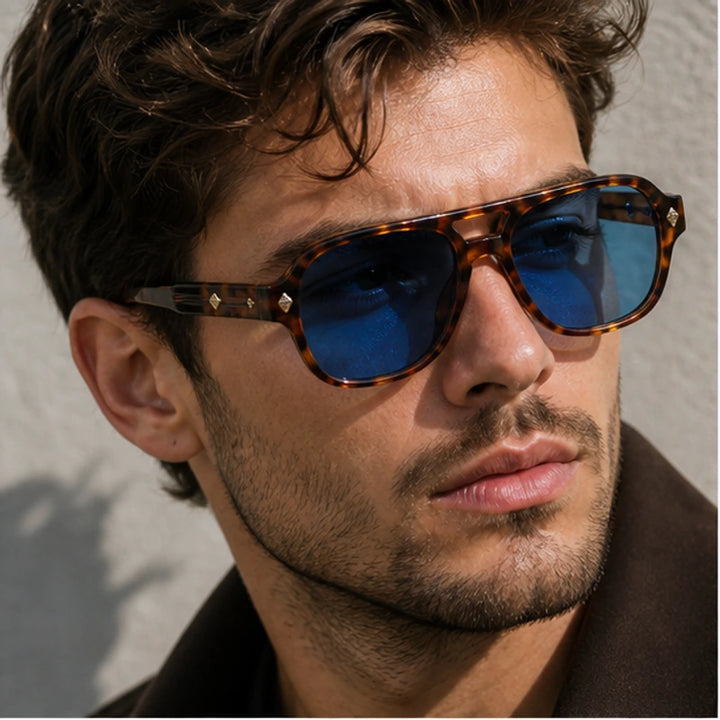 Palma Azure Aviator Sunglasses - Azure Havana - uv400 - Brondals - Image 4
