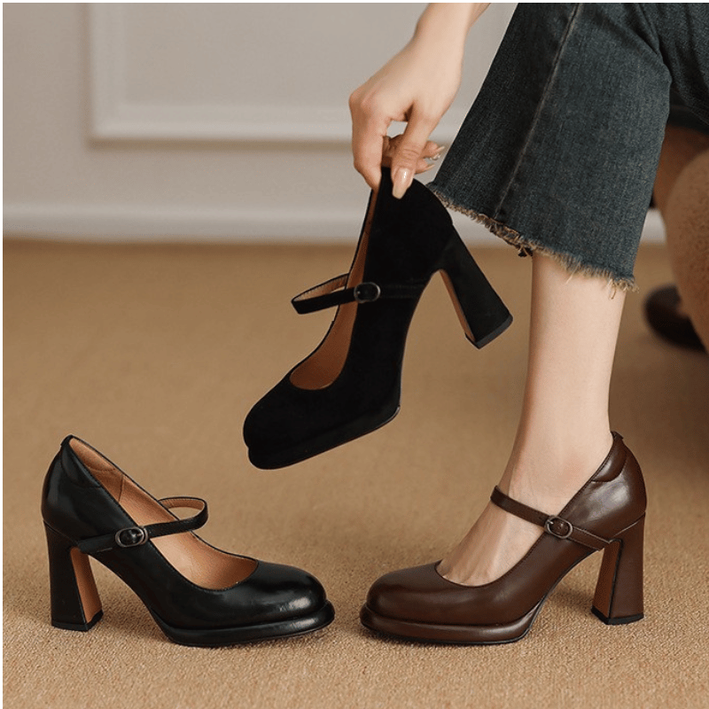 Tacones de cuero genuino Alora