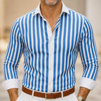 Henry James Striped Shirt - Blue - Shirt - Brondals - Image 1
