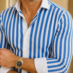 Henry James Striped Shirt - Blue - striped shirt - Brondals - Image 3