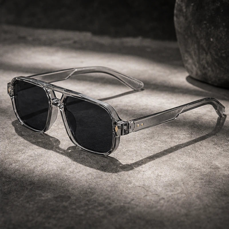 Palma Azure Aviator Sunglasses - Smoke Crystal - Sunglasses - Brondals - Image 1