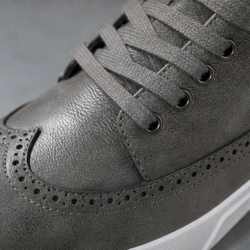 Mason Leather Brogue Sneakers - Gray - sneakers - Brondals - Image 2