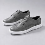 Mason Leather Brogue Sneakers - Gray - Sneakers - Brondals - Image 1