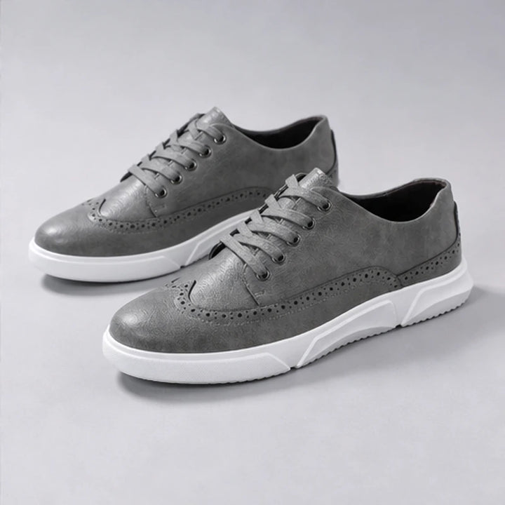 Mason Leather Brogue Sneakers - Gray - Sneakers - Brondals - Image 1