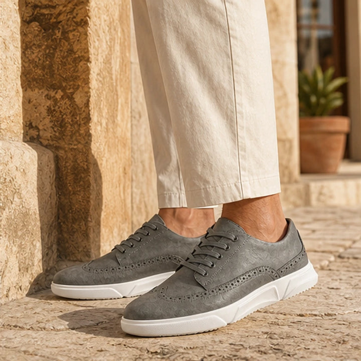 Mason Leather Brogue Sneakers - Gray - men's sneakers - Brondals - Image 5