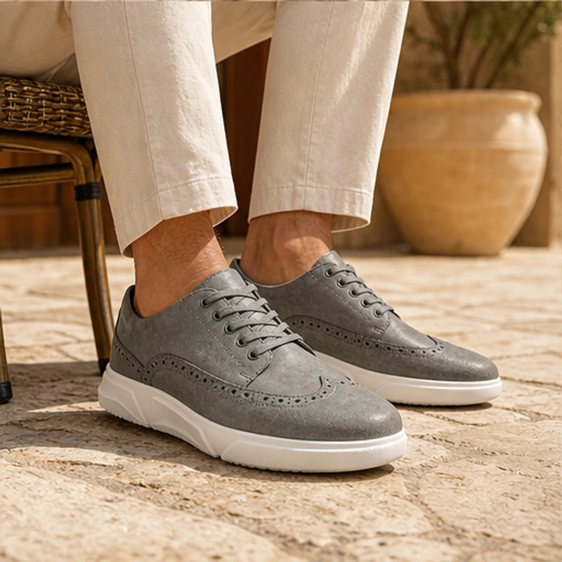 Mason Leather Brogue Sneakers - Gray - brogue sneakers - Brondals - Image 4