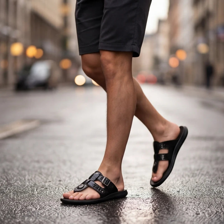 Lariva Leather Sandals - Black - genuine leather - Brondals - Image 5