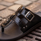 Lariva Leather Sandals - Black - buckle sandals - Brondals - Image 7
