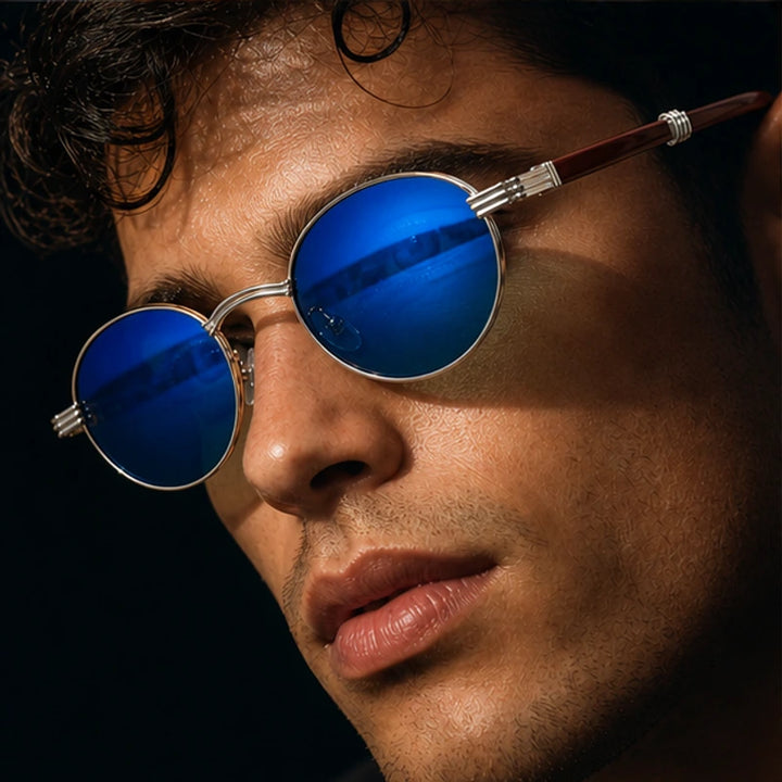 Deventio Retro Sunglasses - Blue - acetate frame - Brondals - Image 5