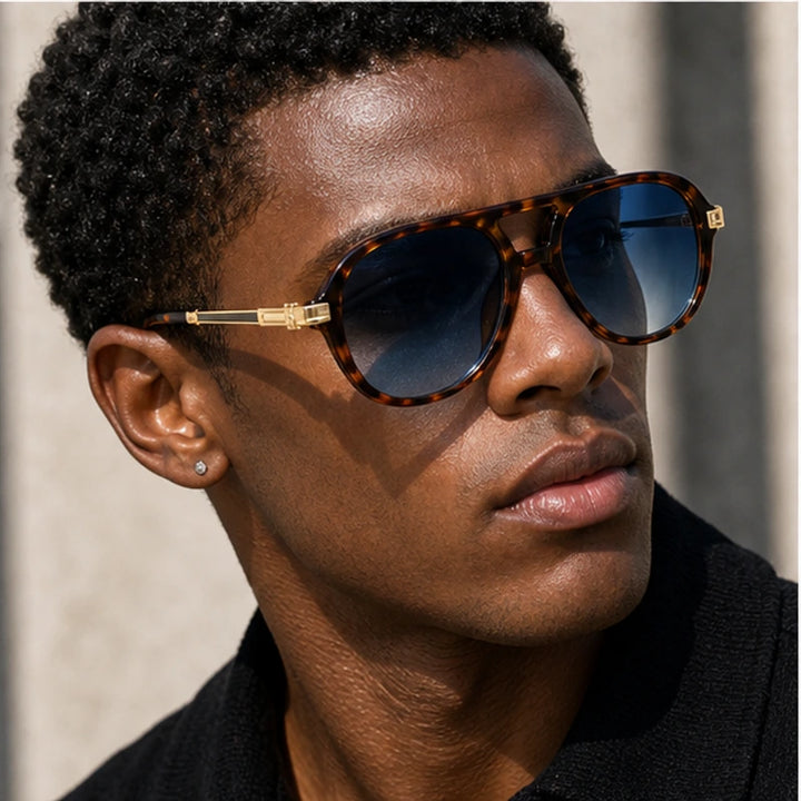 Branley Aviator Sunglasses - Blue - metal frame - Brondals - Image 6