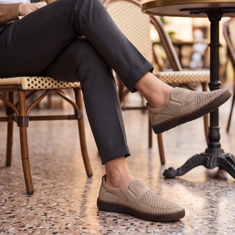 Brunwick Genuine Leather Loafers - Sand - breathable shoes - Brondals - Image 9