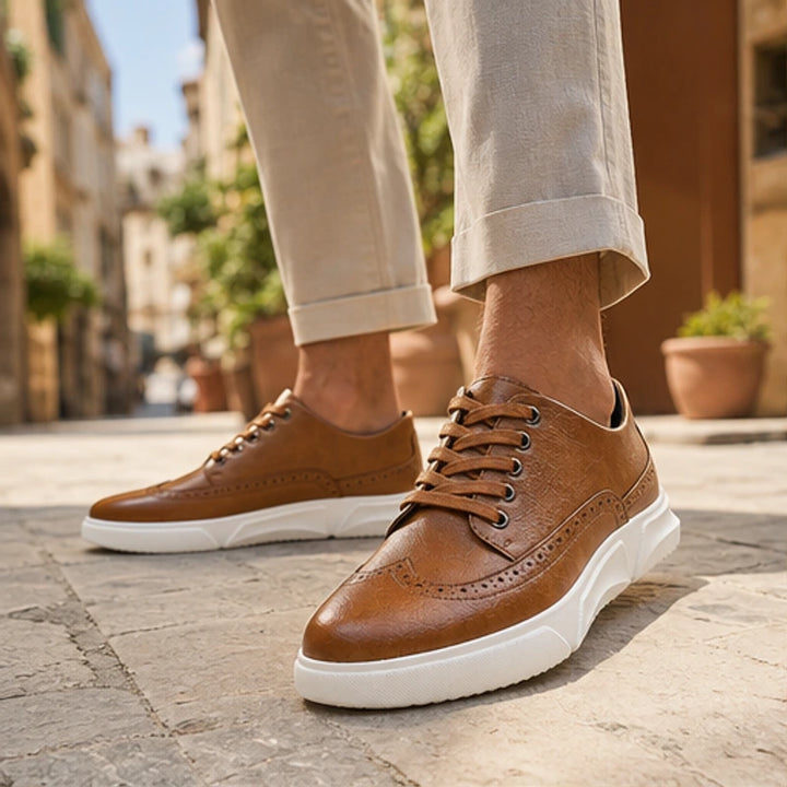 Mason Leather Brogue Sneakers - Light Brown - sneakers - Brondals - Image 2