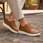 Mason Leather Brogue Sneakers - Light Brown - men's sneakers - Brondals - Image 5