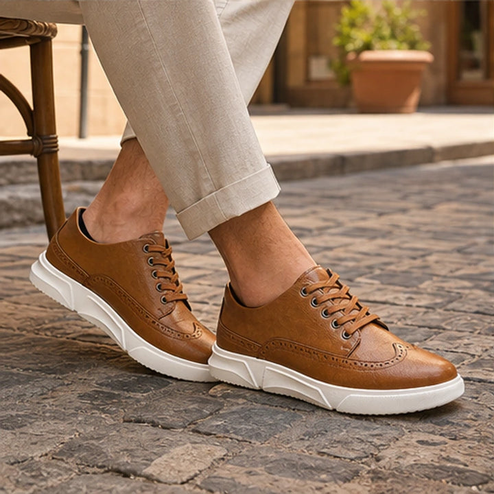 Mason Leather Brogue Sneakers - Light Brown - men's sneakers - Brondals - Image 5