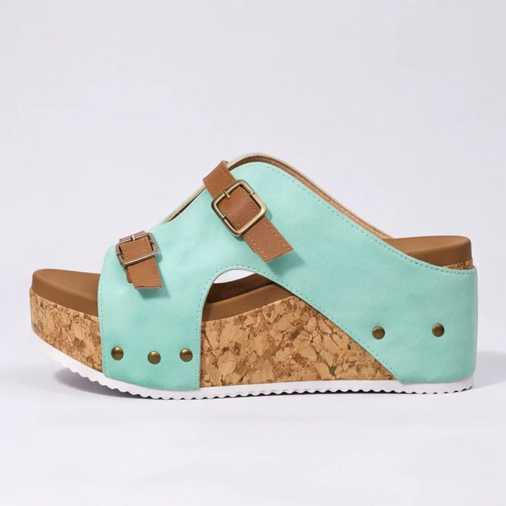 Mellina Platform Sandals - Mint - cork platform - Brondals - Image 4