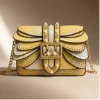 Aeshna Leather Crossbody Bag - Gold - Handbags - Brondals - Image 1