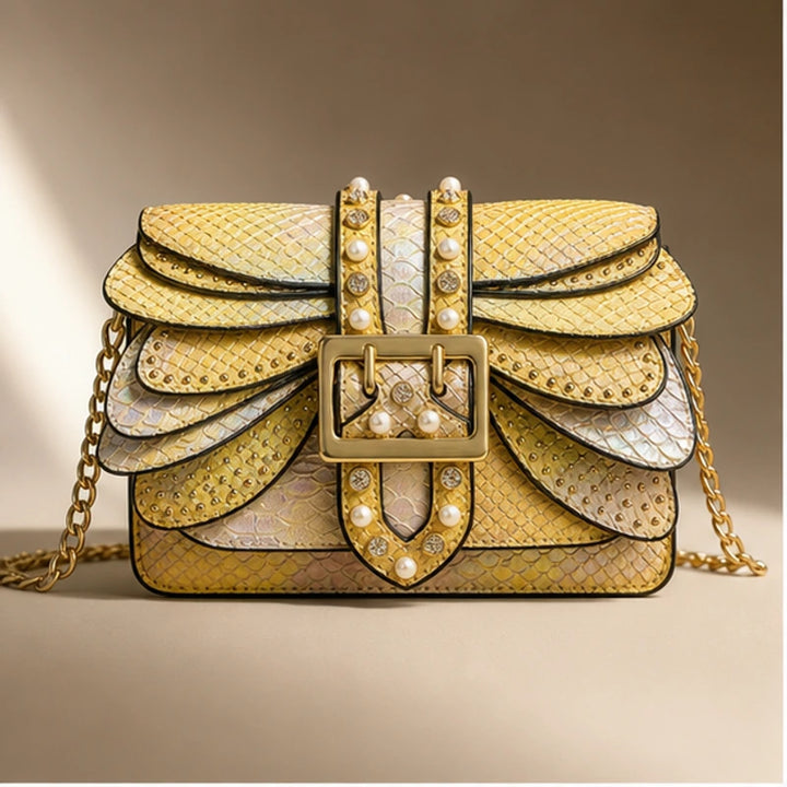 Aeshna Leather Crossbody Bag - Gold - Handbags - Brondals - Image 1
