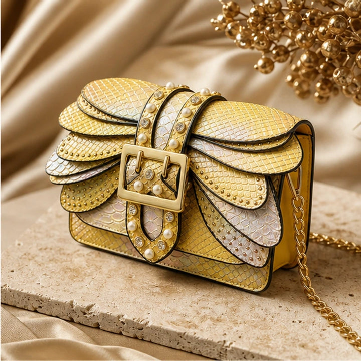 Aeshna Leather Crossbody Bag - Gold - crossbody bag - Brondals - Image 2