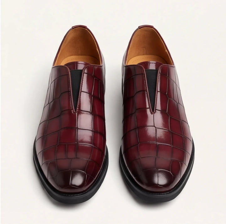 Torino Genuine Leather Loafers - Wine Red - genuine leather - Brondals - Image 3