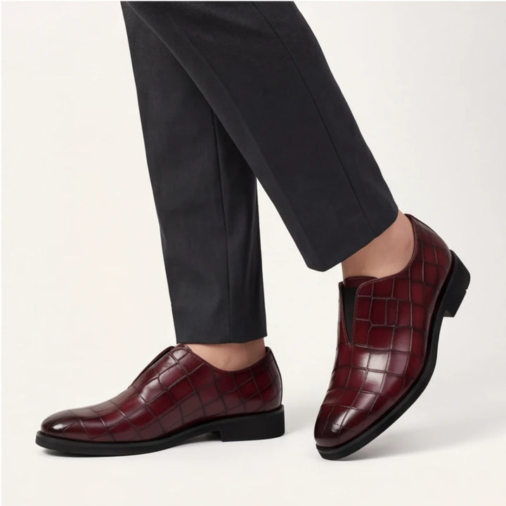 Torino Genuine Leather Loafers - Wine Red - cushioned footbed - Brondals - Image 7